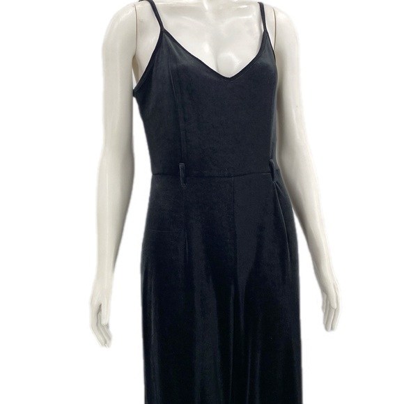 Jumpsuit Velour Wide Leg Spaghetti Straps - Picture 2 of 8